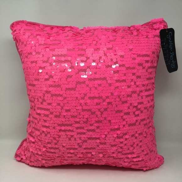 Cynthia Rowley Pink Sequin Pillow 18" x 18" NWT - Picture 2 of 6